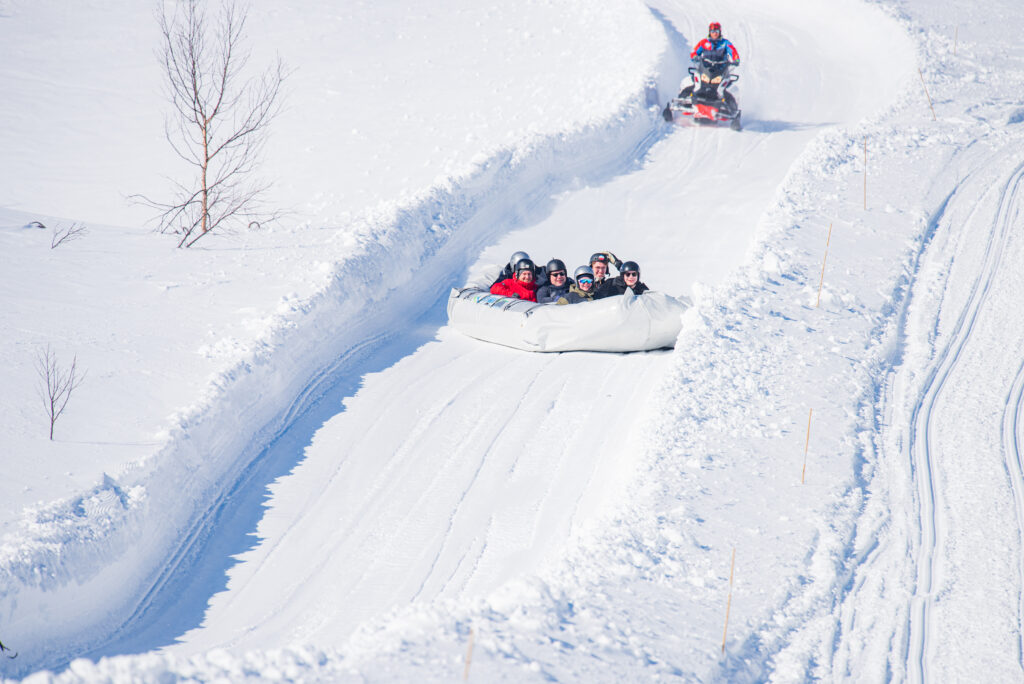 Airboarding in the ski resort of Beitostølen near Beito in Norway