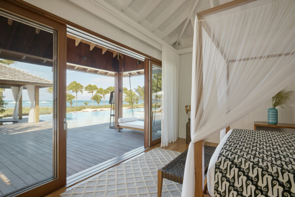 Bedroom view of the pool at COMO Parrot Cay Turks and Caicos