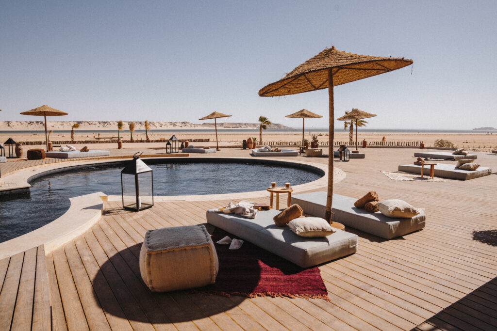 Swimming pool at Habitas Caravan Dakhla in Morocco